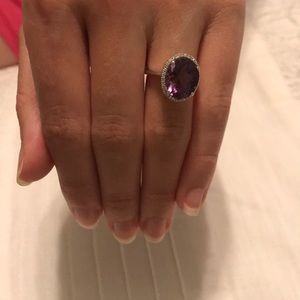 Ross Simons 14K white gold Amethyst/Diamond ring.